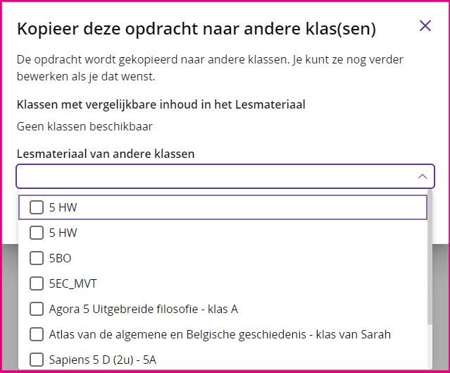 iDiddit_opdracht-delen_klas-selecteren
